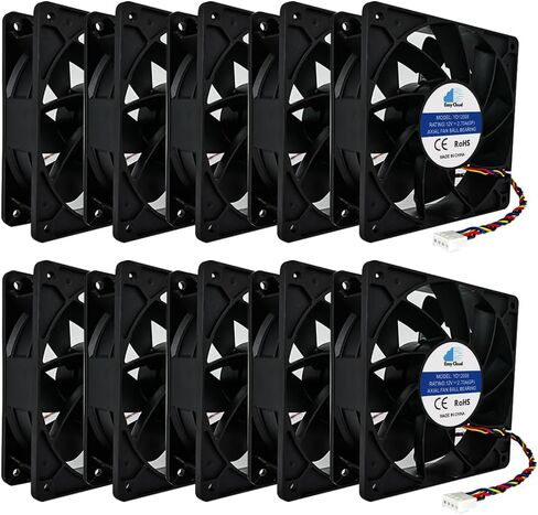 120mm Cooling Miner Fan High Speed Dual Ball Bearing Bitcoin(BTC) Mining Machine Fan, Asic Antminer Replacement Fan for Bitmain S19, L7, S9, L3+, K7, KA3, Z15, D9, E9 Mining Rig, 4Pin - 10 Pack in Saudi Arabia