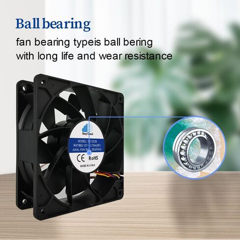 120mm Cooling Miner Fan High Speed Dual Ball Bearing Bitcoin(BTC) Mining Machine Fan, Asic Antminer Replacement Fan for Bitmain S19, L7, S9, L3+, K7, KA3, Z15, D9, E9 Mining Rig, 4Pin - 10 Pack in Saudi Arabia