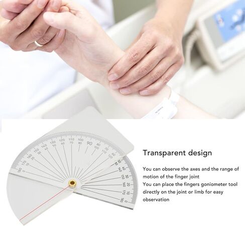 مقياس الزوايا المشترك، مقياس الزوايا المفصلي للإصبع، مقياس الزوايا البلاستيكي الشفاف 360 درجة، أداة قياس دقيقة للأصابع in Kuwait