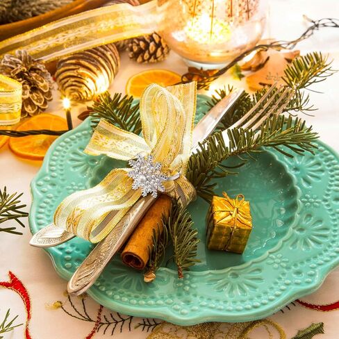 Patelai 6 Pieces Snowflake Napkin Rings Christmas Napkin Ring Pearl Napkin Ring Xmas Napkin Ring Holder Buckle Set Metal Alloy Flower Napkin Buckle for Christmas Wedding Thanksgiving Dinner (Silver) in Saudi Arabia