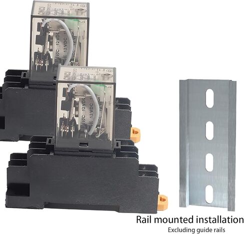 مرحل الطاقة الكهرومغناطيسية 2 قطعة 10A12V 8-pin تيار مستمر لفائف المقبس قاعدة DPDT أضواء مؤشر LED DIN السكك الحديدية جبل in Kuwait