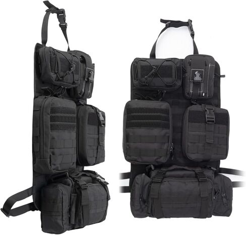 Universal Tactical Seat Back Organizer,Car Seat Back Bag, Vehicle Panel Protector Organizer with 5 Different Size Detachable Molle Pouch.Fits for Jeep,Truck,SUV, etc in Saudi Arabia
