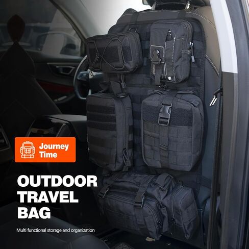 Universal Tactical Seat Back Organizer,Car Seat Back Bag, Vehicle Panel Protector Organizer with 5 Different Size Detachable Molle Pouch.Fits for Jeep,Truck,SUV, etc in Saudi Arabia