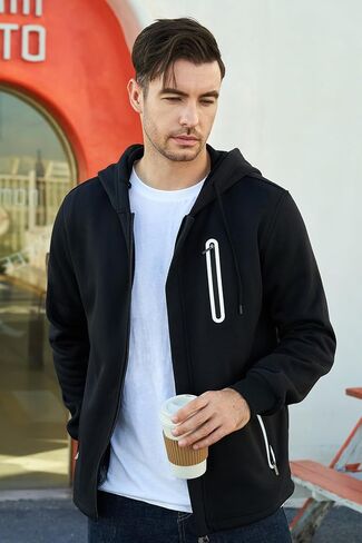 Hoodies for Men Casual Long Sleeve Mens Zip up Hoodies Hooded Fleece Sweatshirts with Pocket in Saudi Arabia