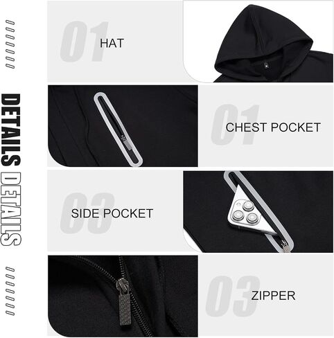 Hoodies for Men Casual Long Sleeve Mens Zip up Hoodies Hooded Fleece Sweatshirts with Pocket in Saudi Arabia