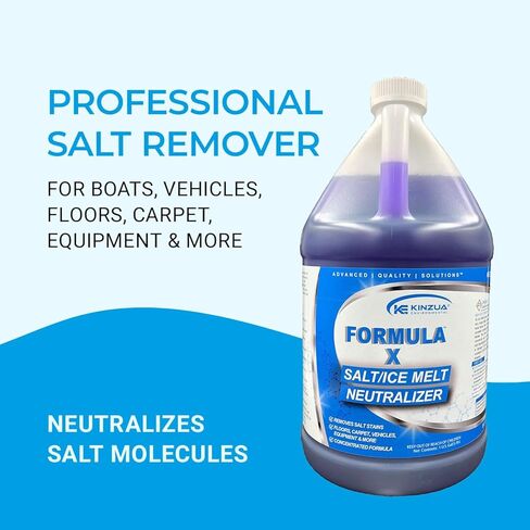 فورمولا-X | مزيل الملح الاحترافي | للقوارب والمركبات والأرضيات والسجاد والمعدات والمزيد | يحيد جزيئات الملح ويمنع التآكل | تركيبة مركزة (1 جالون) in Kuwait