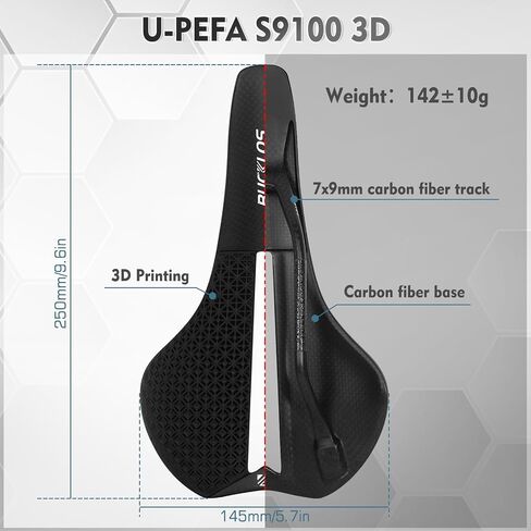 BUCKLOS 3D Printed Bike Saddle Road Bike Mountain Bike Seat Cushion，Full Carbon Fiber Mountain Bike Bicycle Saddle - Support Road MTB BMX and Gravel Bike in Kuwait