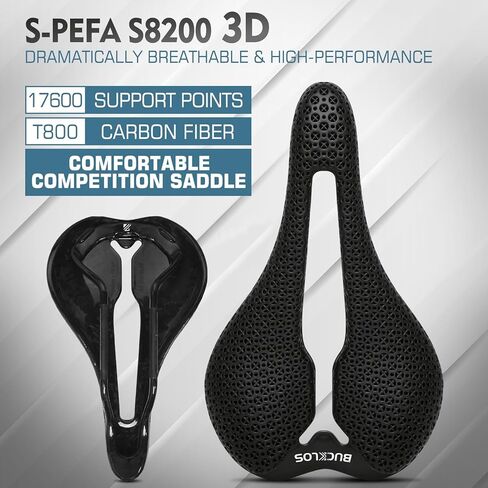 BUCKLOS 3D Printed Bike Saddle Road Bike Mountain Bike Seat Cushion，Full Carbon Fiber Mountain Bike Bicycle Saddle - Support Road MTB BMX and Gravel Bike in Kuwait