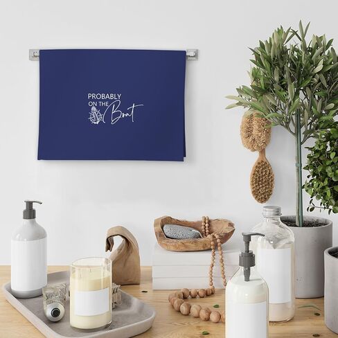 Navy Blue Nautical Kitchen Towels, Boat Owners Gifts Dish Towels, Navy Blue Probably on The Boat Decorative Hand Towels for Bathroom Kitchen, Blue Nautical Bathroom Kitchen Decor(16x24 Inch) in Saudi Arabia
