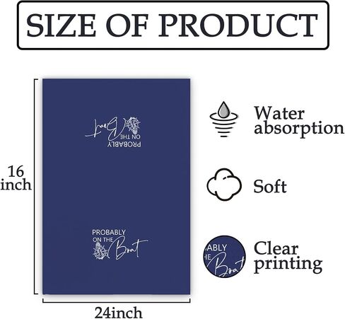 Navy Blue Nautical Kitchen Towels, Boat Owners Gifts Dish Towels, Navy Blue Probably on The Boat Decorative Hand Towels for Bathroom Kitchen, Blue Nautical Bathroom Kitchen Decor(16x24 Inch) in Saudi Arabia