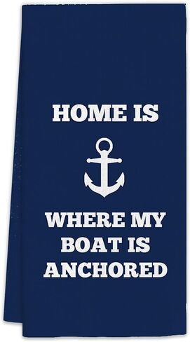 Navy Blue Nautical Kitchen Towels, Boat Owners Gifts Dish Towels, Navy Blue Probably on The Boat Decorative Hand Towels for Bathroom Kitchen, Blue Nautical Bathroom Kitchen Decor(16x24 Inch) in Saudi Arabia