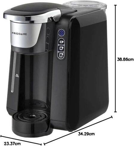 FRIGIDAIRE ECMK205 Coffee Brewer for K-Cup Pod & Ground Coffee, Single Serve Maker - XL Size, Ideal for Tight Places on Countertops or Office Tables, Premium Black in Saudi Arabia