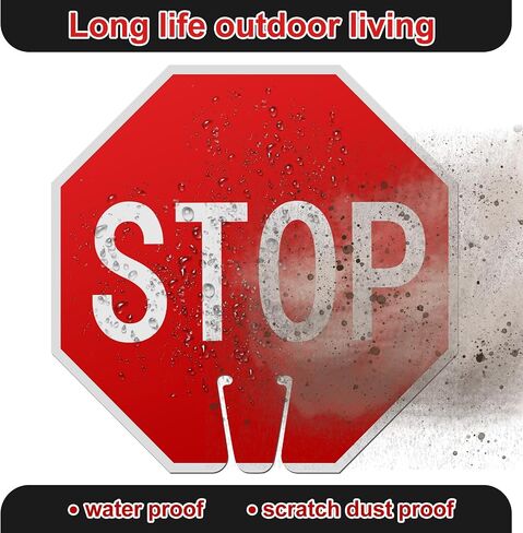 Geetery 6 Pcs Stop Signs 12 x 12 Inches Street Road Sign Traffic Warning Signs PVC Double Sided Traffic Cone Sign for Street Road Barricade Outdoor Weather Resistant Construction in Kuwait