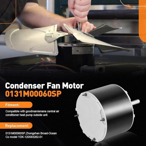 0131M00060SP، استبدال محرك مروحة 1/6HP متوافق مع محرك مروحة مكثف مكيف الهواء Goodman، سرعة واحدة، 208-230 فولت، لطراز Zongshan Broad-Ocean Co موديل YDK-120S83262-01 in Kuwait
