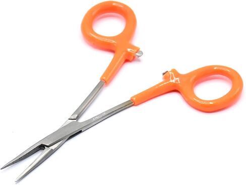 OdontoMed2011 5" Straight + 5" Curved HEMOSTAT Forceps Locking Clamps - Stainless Steel Ideal for EMT, Firefighter, Dental, Hobby, Fishing, Electronics, Pruning, Taxidermy (Silver) in Kuwait