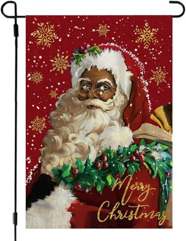 African American Christmas Christmas Decorations Black Santa Claus Garden Flag Christmas Decor Merry New year Xmas Decor Christmas Decorations for Home Party in Saudi Arabia