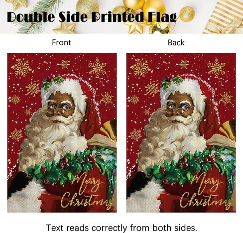 African American Christmas Christmas Decorations Black Santa Claus Garden Flag Christmas Decor Merry New year Xmas Decor Christmas Decorations for Home Party in Saudi Arabia