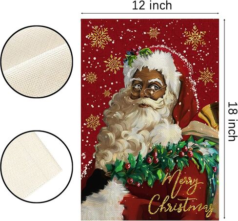 African American Christmas Christmas Decorations Black Santa Claus Garden Flag Christmas Decor Merry New year Xmas Decor Christmas Decorations for Home Party in Saudi Arabia