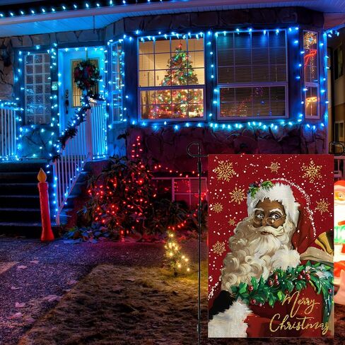African American Christmas Christmas Decorations Black Santa Claus Garden Flag Christmas Decor Merry New year Xmas Decor Christmas Decorations for Home Party in Saudi Arabia