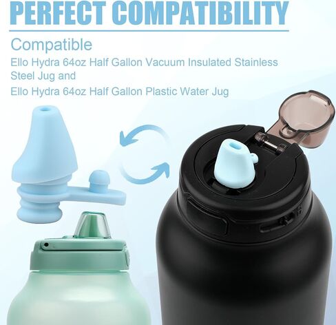 4pcs Bite Valve Replacement for Ello Hydra 64oz Stainless Steel Jug, Water Bottle Mouthpiece Replacement Silicone No BPA Compatible with Ello Hydra 64oz Half Gallon Water Jug in Saudi Arabia