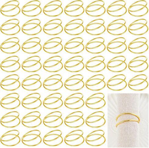 50Pcs Napkin Rings Gold Napkin Rings Metal Spiral Napkin Rings Napkin Holders Buckles for Wedding, Christmas, Thanksgiving, Dinner Party, Table Decorations in Saudi Arabia