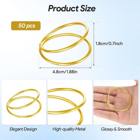 50Pcs Napkin Rings Gold Napkin Rings Metal Spiral Napkin Rings Napkin Holders Buckles for Wedding, Christmas, Thanksgiving, Dinner Party, Table Decorations in Saudi Arabia