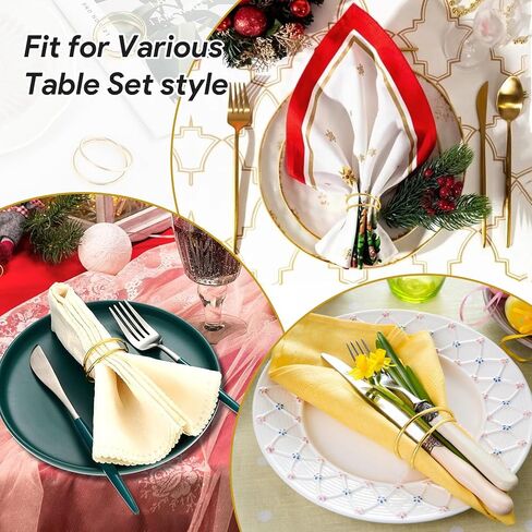 50Pcs Napkin Rings Gold Napkin Rings Metal Spiral Napkin Rings Napkin Holders Buckles for Wedding, Christmas, Thanksgiving, Dinner Party, Table Decorations in Saudi Arabia