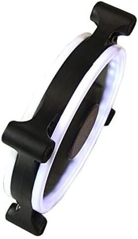 APEVIA 12L-CWH 120mm Silent Dual Rings White LED Fan with 32 x LEDs & 8 x Anti-Vibration Rubber Pads in Kuwait