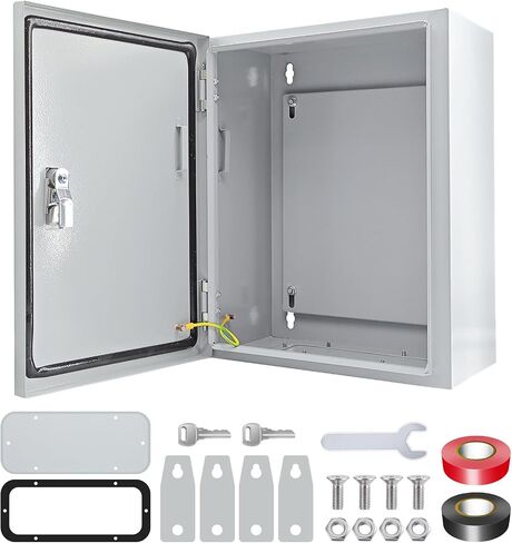 Electrical Box 16 x 12 x 8'' Steel Electrical Junction Box，NEMA 4X Steel Enclosure Box，Indoor&Outdoor Electrical Box Waterproof & Dustproof，Wall Mounted Universal，with Lock & Mounting Plate in Saudi Arabia