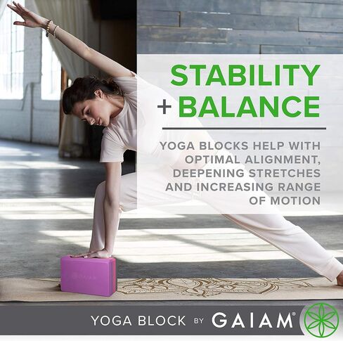 كتلة اليوغا من Gaiam - سطح داعم من إسفنج EVA خالٍ من اللاتكس وناعم غير قابل للانزلاق لليوجا والبيلاتس والتأمل (نافاجو هيرون) in Saudi Arabia