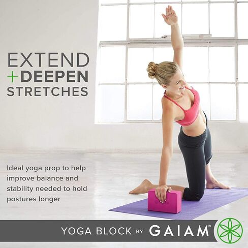 كتلة اليوغا من Gaiam - سطح داعم من إسفنج EVA خالٍ من اللاتكس وناعم غير قابل للانزلاق لليوجا والبيلاتس والتأمل (نافاجو هيرون) in Saudi Arabia