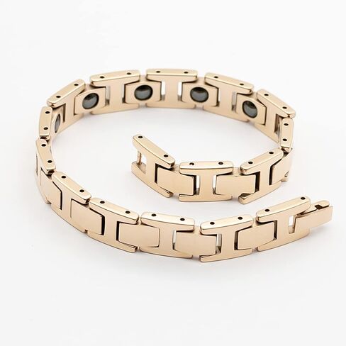 سوار رجالي - سوار مغناطيسي فائق القوة من فولاذ التنجستين - حجر الجرمانيوم - ذهب عيار 18 قيراط، مجوهرات رجالية أنيقة، متوفر أيضًا كسوار تنجستن للرجال - طراز معاصر مع التركيز على سوار التنجستين الرجالي in Kuwait
