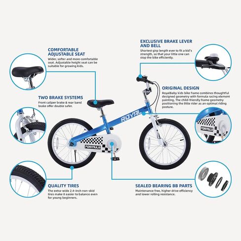RoyalBaby Formula Kids Bike Boys Girls 20 Inch Wheel Bicycle with Kickstand Ages 7+ Years in Saudi Arabia