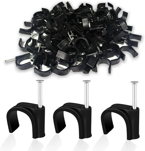 50 قطعة من مشابك Pex، 1 بوصة شماعات Pex تركيبات Pex سوداء نصف مشابك، مسمار J-Hook Pex على المشابك لأنابيب أنابيب OD 1 بوصة، دعم الأنابيب، سلك التثبيت (23.5 مم) in Kuwait