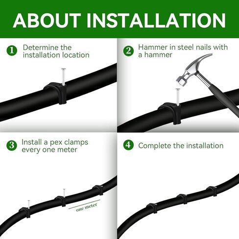 50 قطعة من مشابك Pex، 1 بوصة شماعات Pex تركيبات Pex سوداء نصف مشابك، مسمار J-Hook Pex على المشابك لأنابيب أنابيب OD 1 بوصة، دعم الأنابيب، سلك التثبيت (23.5 مم) in Kuwait