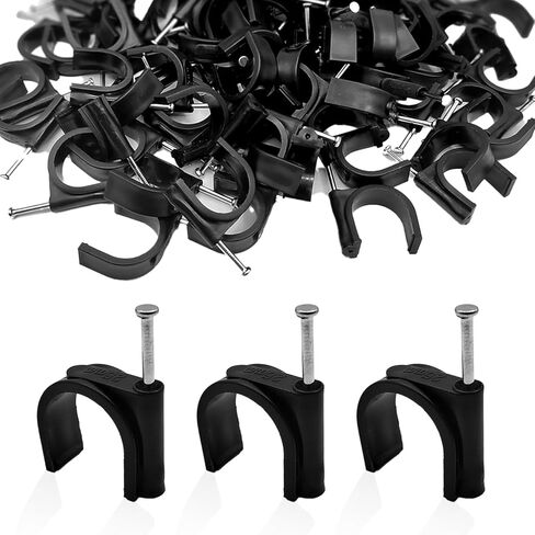 50 قطعة من مشابك Pex، 1 بوصة شماعات Pex تركيبات Pex سوداء نصف مشابك، مسمار J-Hook Pex على المشابك لأنابيب أنابيب OD 1 بوصة، دعم الأنابيب، سلك التثبيت (23.5 مم) in Kuwait