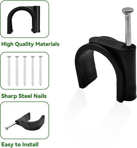 50 قطعة من مشابك Pex، 1 بوصة شماعات Pex تركيبات Pex سوداء نصف مشابك، مسمار J-Hook Pex على المشابك لأنابيب أنابيب OD 1 بوصة، دعم الأنابيب، سلك التثبيت (23.5 مم) in Kuwait