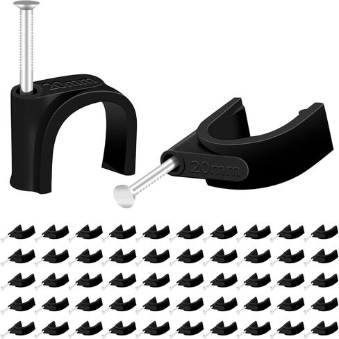 50 قطعة من مشابك Pex، 1 بوصة شماعات Pex تركيبات Pex سوداء نصف مشابك، مسمار J-Hook Pex على المشابك لأنابيب أنابيب OD 1 بوصة، دعم الأنابيب، سلك التثبيت (23.5 مم) in Kuwait