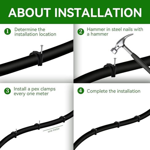 50 قطعة من مشابك Pex، 1 بوصة شماعات Pex تركيبات Pex سوداء نصف مشابك، مسمار J-Hook Pex على المشابك لأنابيب أنابيب OD 1 بوصة، دعم الأنابيب، سلك التثبيت (23.5 مم) in Kuwait