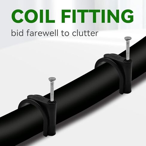 50 قطعة من مشابك Pex، 1 بوصة شماعات Pex تركيبات Pex سوداء نصف مشابك، مسمار J-Hook Pex على المشابك لأنابيب أنابيب OD 1 بوصة، دعم الأنابيب، سلك التثبيت (23.5 مم) in Kuwait