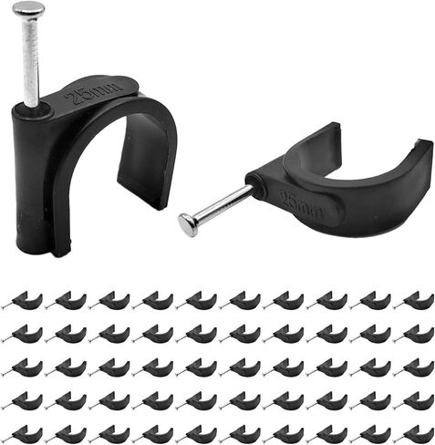 50 قطعة من مشابك Pex، 1 بوصة شماعات Pex تركيبات Pex سوداء نصف مشابك، مسمار J-Hook Pex على المشابك لأنابيب أنابيب OD 1 بوصة، دعم الأنابيب، سلك التثبيت (23.5 مم) in Kuwait