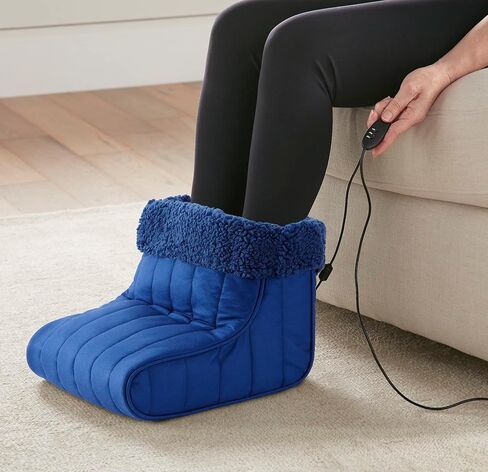 Thermee Micro Flannel Heated Foot Warmer, No More Cold Feet with Sherpa Fleece, 2-hr Safety Shut-Off, Multi Color in Saudi Arabia