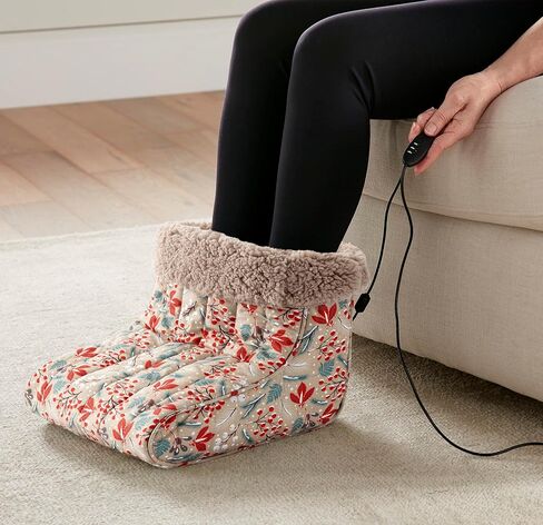 Thermee Micro Flannel Heated Foot Warmer, No More Cold Feet with Sherpa Fleece, 2-hr Safety Shut-Off, Multi Color in Saudi Arabia