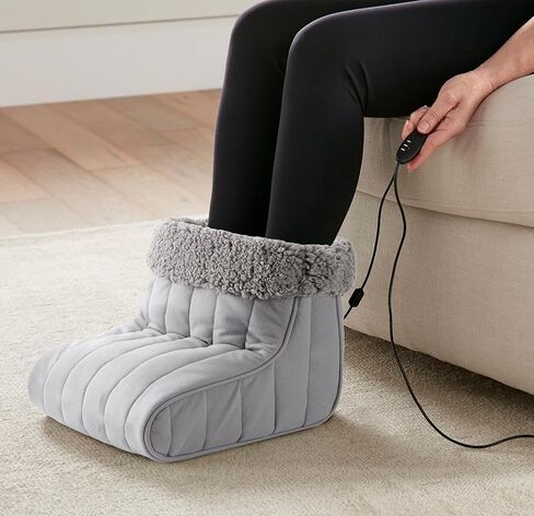 Thermee Micro Flannel Heated Foot Warmer, No More Cold Feet with Sherpa Fleece, 2-hr Safety Shut-Off, Multi Color in Saudi Arabia