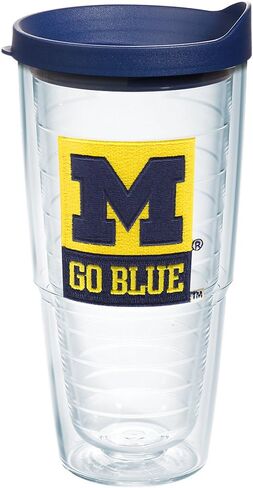 Tervis Made in USA Double Walled University of Michigan UM Wolverines Insulated Tumbler Cup Keeps Drinks Cold & Hot, 24oz, Go Blue in Saudi Arabia