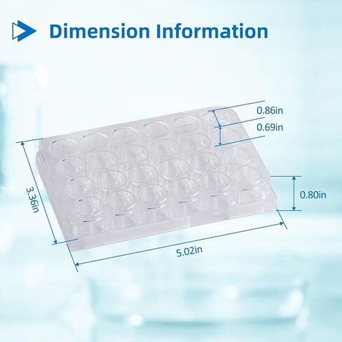 24-Well Polystyrene Cell Culture Plates with Lids, 10 Pcs Individual Wrapped Plates, Sterile, Tissue Culture Treated Plate for Laboratory Chemical Reaction in Saudi Arabia