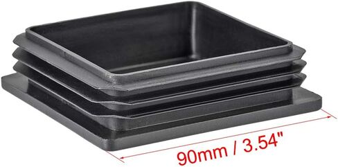 uxcell 10Pcs 90mmx90mm(3.54inch) Plastic Tubing Plug Square Post End Caps for Handrail Stair Newel Guardrail Tube Black in Saudi Arabia