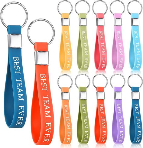 Sasylvia 20 Pcs Thank You Gift Keychain Appreciation Keychain Silicone Inspirational Best Team Ever Motivational Positive Word Key Rings Bulk for Employee Volunteer Coworker Teacher Women Thanksgiving in Saudi Arabia