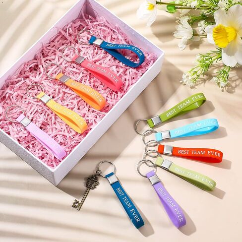 Sasylvia 20 Pcs Thank You Gift Keychain Appreciation Keychain Silicone Inspirational Best Team Ever Motivational Positive Word Key Rings Bulk for Employee Volunteer Coworker Teacher Women Thanksgiving in Saudi Arabia
