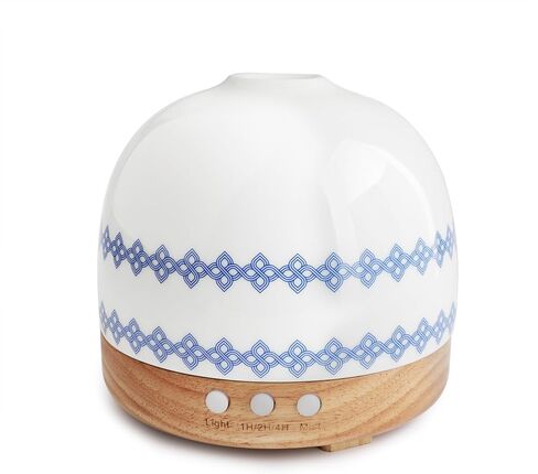 Essential Ceramic Diffuser Round Aroma Diffuser Night Light Captivating Vintage Chinese Marketplace- Nano Water Mist Humidifier Luxurious Style and 300ml Unparalleled Design in Saudi Arabia
